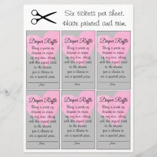 Invitation Tirage au sort de couche rose en forme de cœur pou