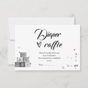 Invitation Tirage au sort de couches noir et blanc
