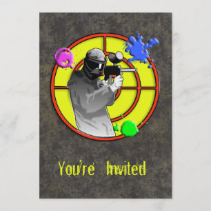 Invitation Tireur au néon radioactif de Paintball