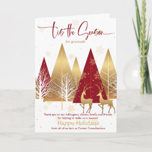 Invitation 'Tis Season Red Styliszed Business Greeting