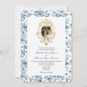 Invitation Tissu floral bleu poussiéreux français Photo maria
