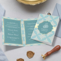 Tissu rustique pastel sarcelle crème damasque mari