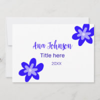 Titre de nom de doodle de fleur bleue année 20XX p