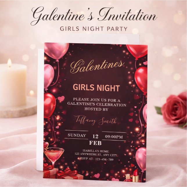Invitation to a girl's night out on Valentine's Day (Créateur téléchargé)