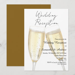 Invitation Toast au Champagne Réception de Mariage
