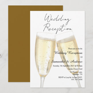 Invitation Toast au Champagne Réception de Mariage