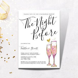 Invitation Toast Champagne La Nuit Avant Le Dîner De Répétiti