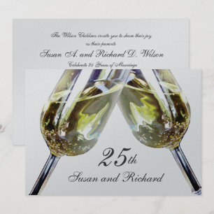 Invitation Toast de Champagne/ 25e anniversaire