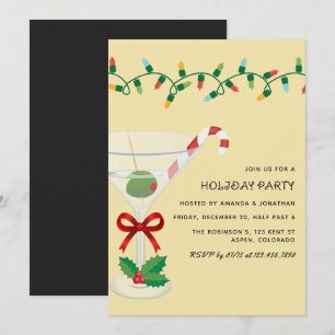 Invitation Toast de Champagne Fête de Noël Cocktail