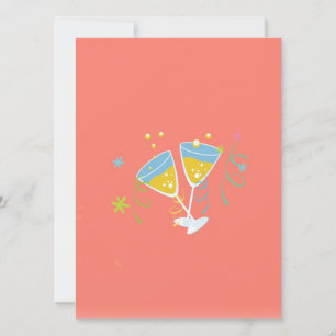 Invitation Toast de champagne. Retro Anniversaire Pink Vintag