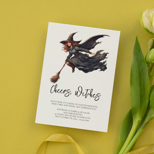 Invitation Toast de sorcières | Chic Halloween la nuit des da (Créateur téléchargé)