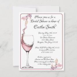 Invitation Toast floral Elégante Fête des mariées blanche et