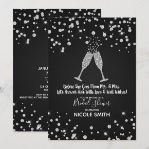 Invitation Toast moderne de Diamonds Champagne Fête de l'mari