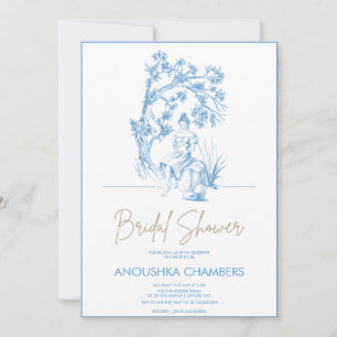 Invitation Toile bleue et blanche de Jouy Fête des mariées