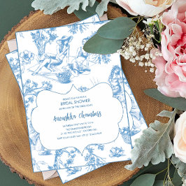 Invitation Toile bleue et blanche de Jouy Fête des mariées