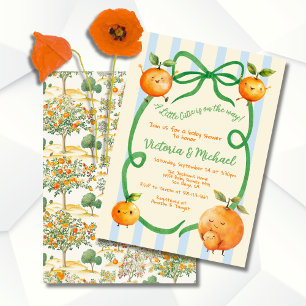 Invitation Toile de Baby shower orange Little Cutie