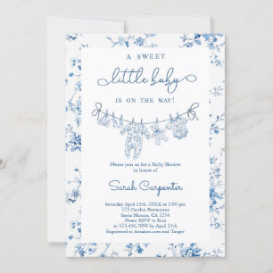 Invitation Toile De Jouy Baby shower Boy