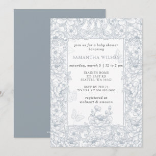 Invitation Toile De Jouy Chinoiserie Garçon Baby Shower