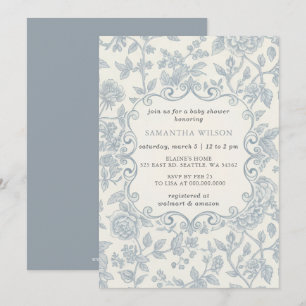 Invitation Toile De Jouy Chinoiserie Garçon Baby Shower