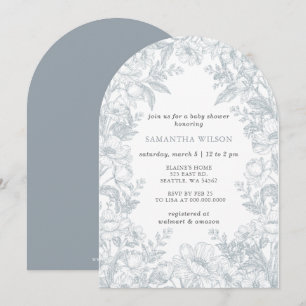 Invitation Toile De Jouy Chinoiserie Garçon Baby Shower