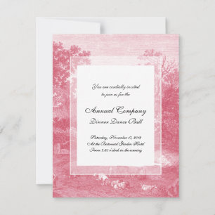 Invitation Toile de Jouy Shabby Paysage pastoral rose