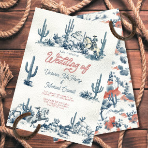 Invitation Toile de jouy Western Cowboy Mariage