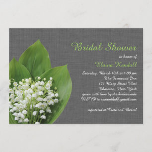 Invitation Toile de jute de gris de Fête de la mariée du