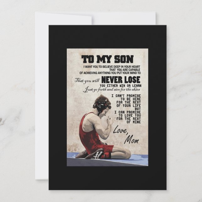 Invitation Toile de lutteur de fils (Devant)