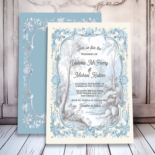 Invitation Toile Floral Mariage (Créateur téléchargé)
