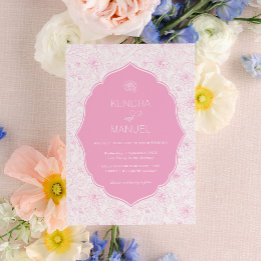 Invitation Toile Florale Fancy Rose Mariage