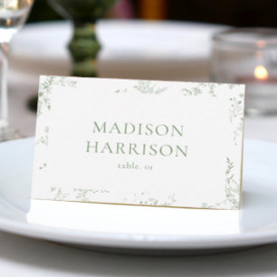 Invitation Toile Green Mariage Nom Place Card do-it-yourself