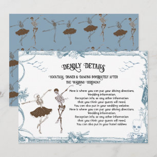 Invitation Toile Halloween squelette gothique Détails Info