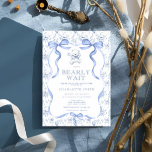 Invitation Toile Teddy Bear Baby shower