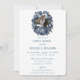 Invitation Toile vintage Floral Couples Douche Photo