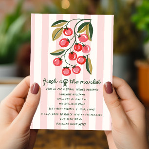 Invitation Tomates Fraîches du Marché pour une Baby Shower de