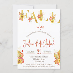 Invitation Tombe Dans L'Amour ! Automne Fête des mariées fleu