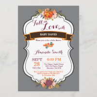 Tombe dans l'amour Citrouille Baby shower Invitati