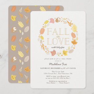 Invitation Tombe en amour Automne Wreath Baby shower Invitati