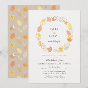 Invitation Tombe en amour Baby shower de couronne d'automne
