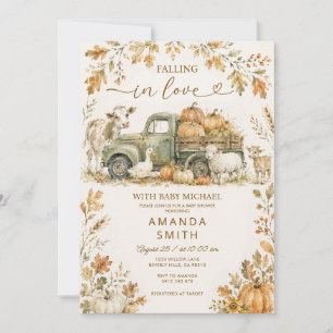 Invitation Tomber amoureux de la Baby Shower de bébé de la fe