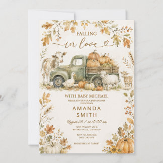 Invitation Tomber amoureux de la Baby Shower de bébé de la fe