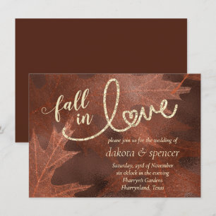 Invitation Tomber amoureux de l'automne   Mariage orange roui