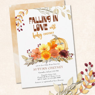 Invitation Tomber amoureux Fleurs d'automne Citrouille Baby S