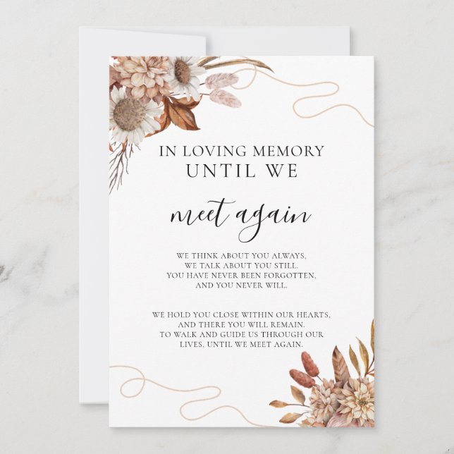 Invitation Tomber amoureux | Symbole Mariage Boho Flowers (Devant)