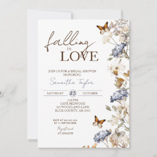 Invitation Tomber dans la Fête des mariées de l'amour, papill