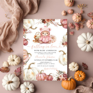 Invitation Tomber dans l'amour Automne Citrouille Baby shower