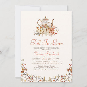 Invitation Tomber dans l'amour Automne nuptiale Thé Douche