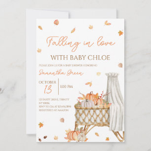 Invitation Tomber dans l'amour Baby shower Citrouille