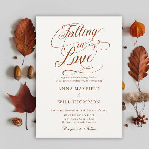 Invitation Tomber dans l'amour Boho Mariage de calligraphie r
