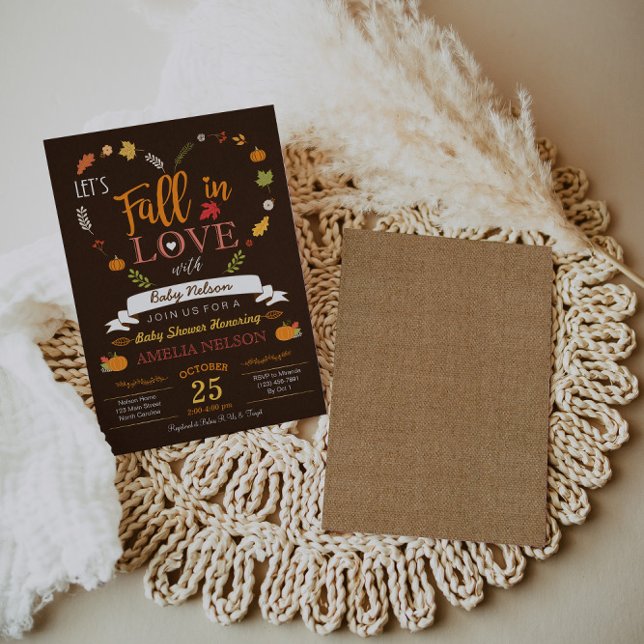 Invitation Tomber dans l'amour Citrouille Baby shower Invitat (Créateur téléchargé)